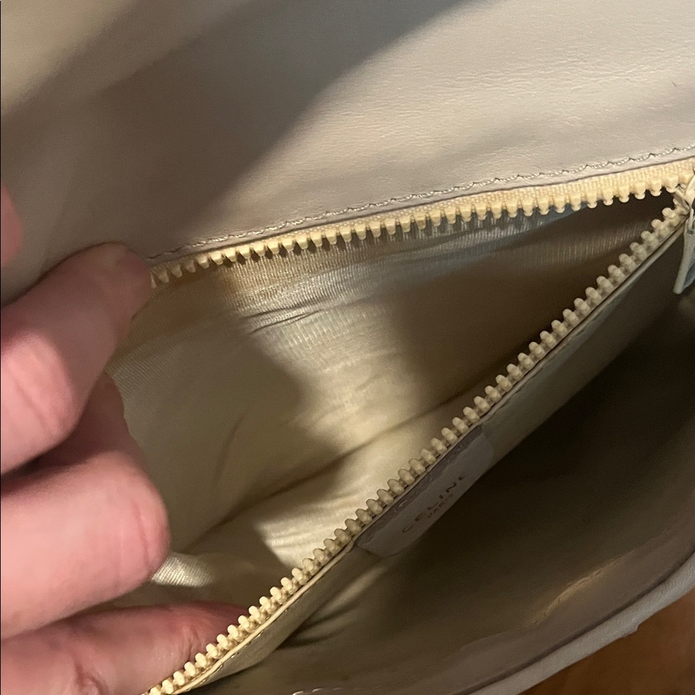 Celine Beige Crossbody Shoulder Bag with Gold Accent - Picture 9 of 12